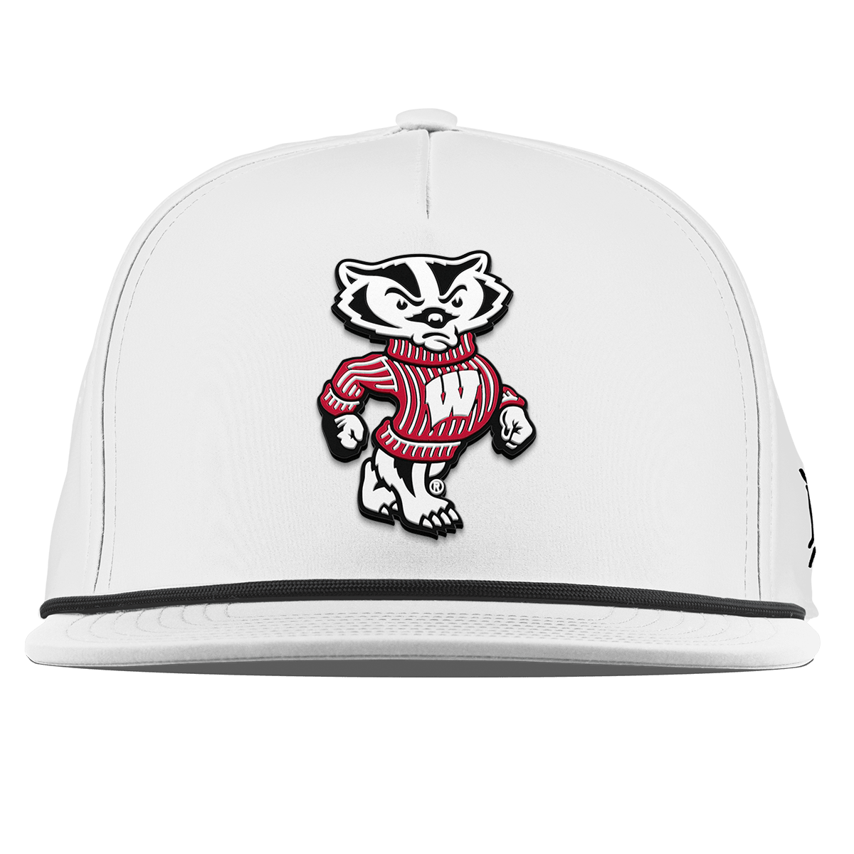 University of Wisconsin "Bucky Badger" Flat 5 Panel Rope White 