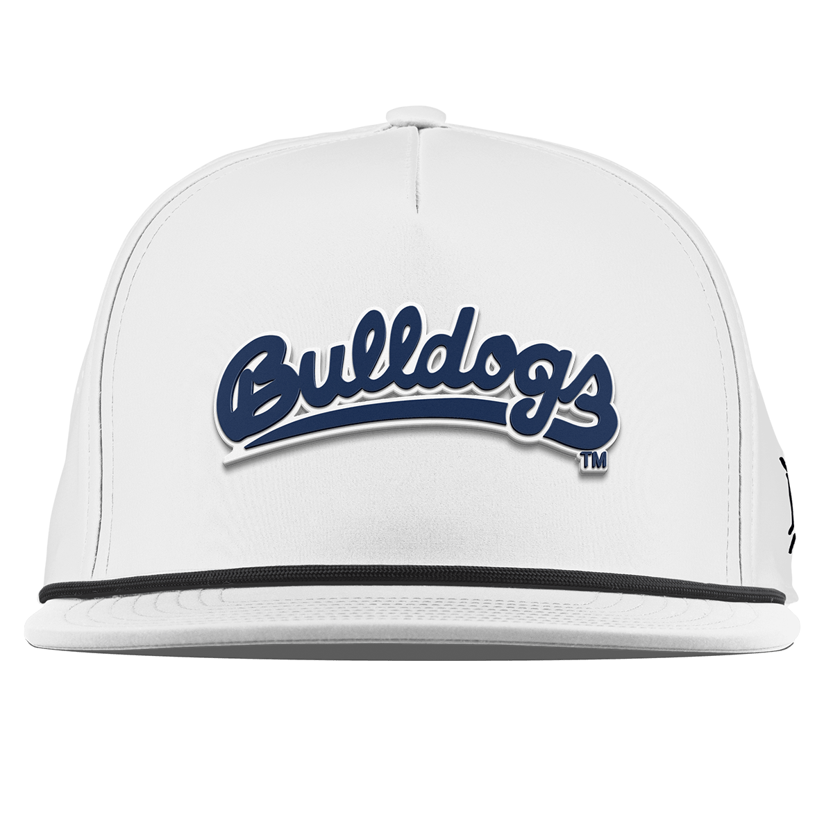 Fresno State University "Bulldogs Script Navy" Flat 5 Panel Rope White