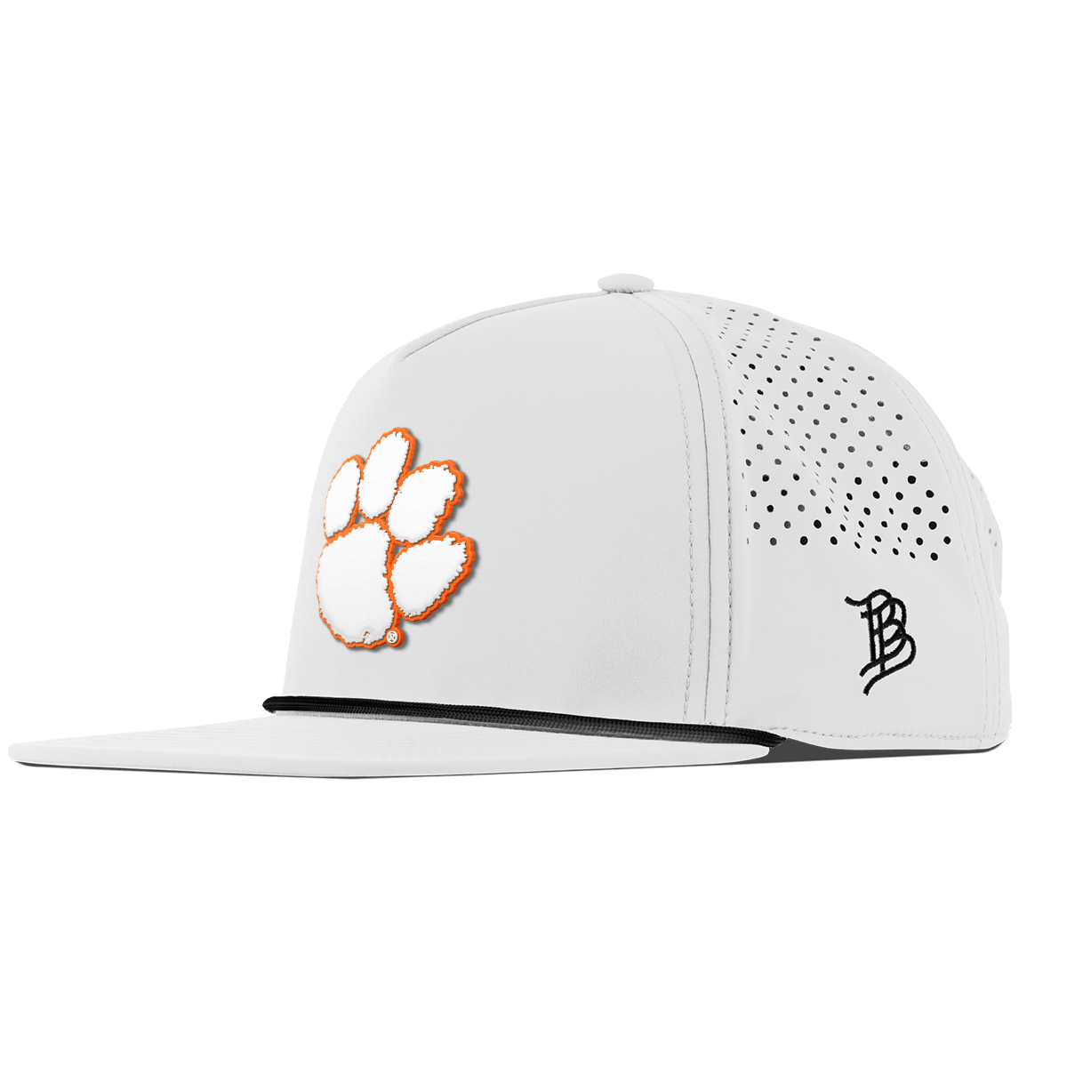 Clemson University "Clemson Tigers Paw" Flat 5 Panel Rope White
