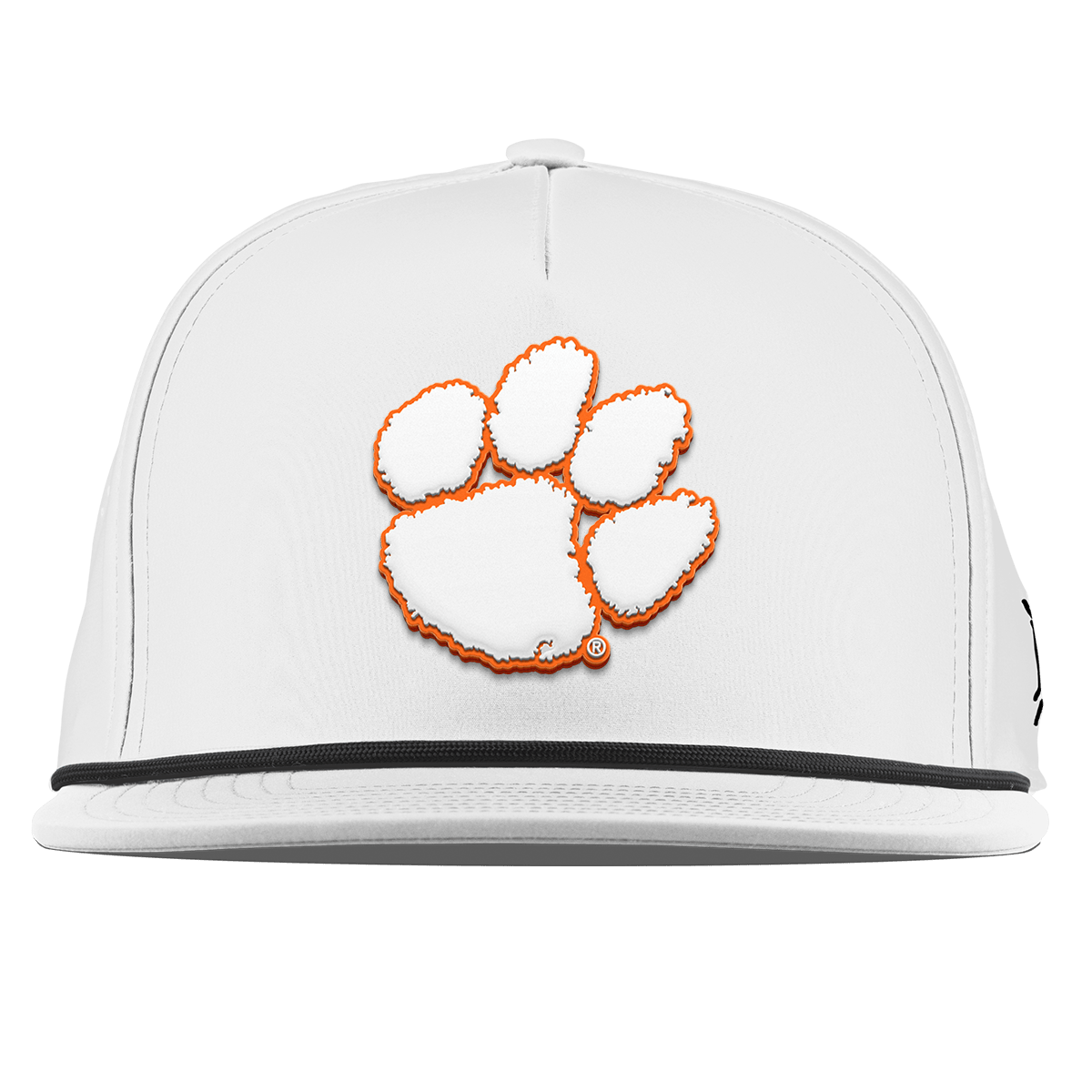 Clemson University "Clemson Tigers Paw" Flat 5 Panel Rope White