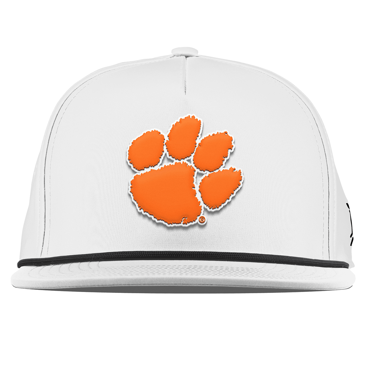 Clemson University "Clemson Tiger Paw" Flat 5 Panel Rope White