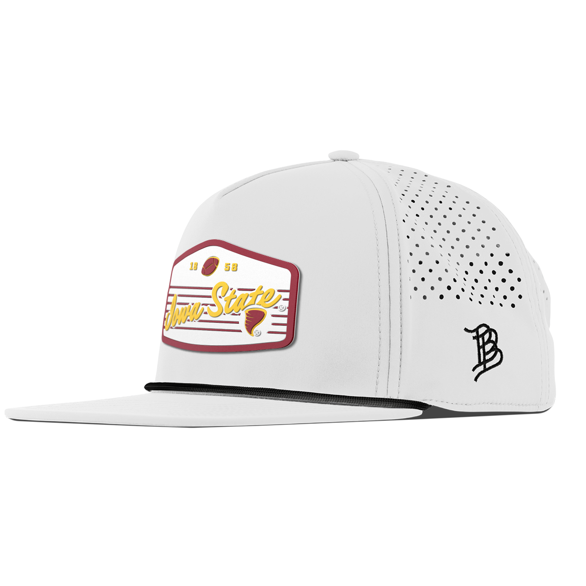 Iowa State University "Cyclones Football" Flat 5 Panel Rope White