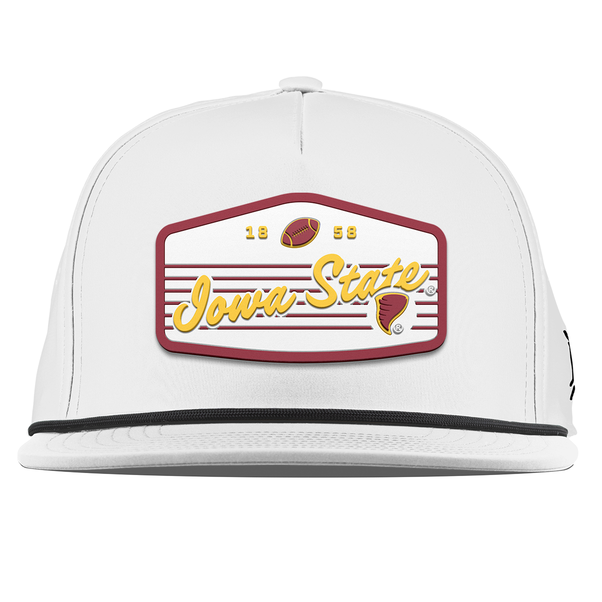 Iowa State University "Cyclones Football" Flat 5 Panel Rope White