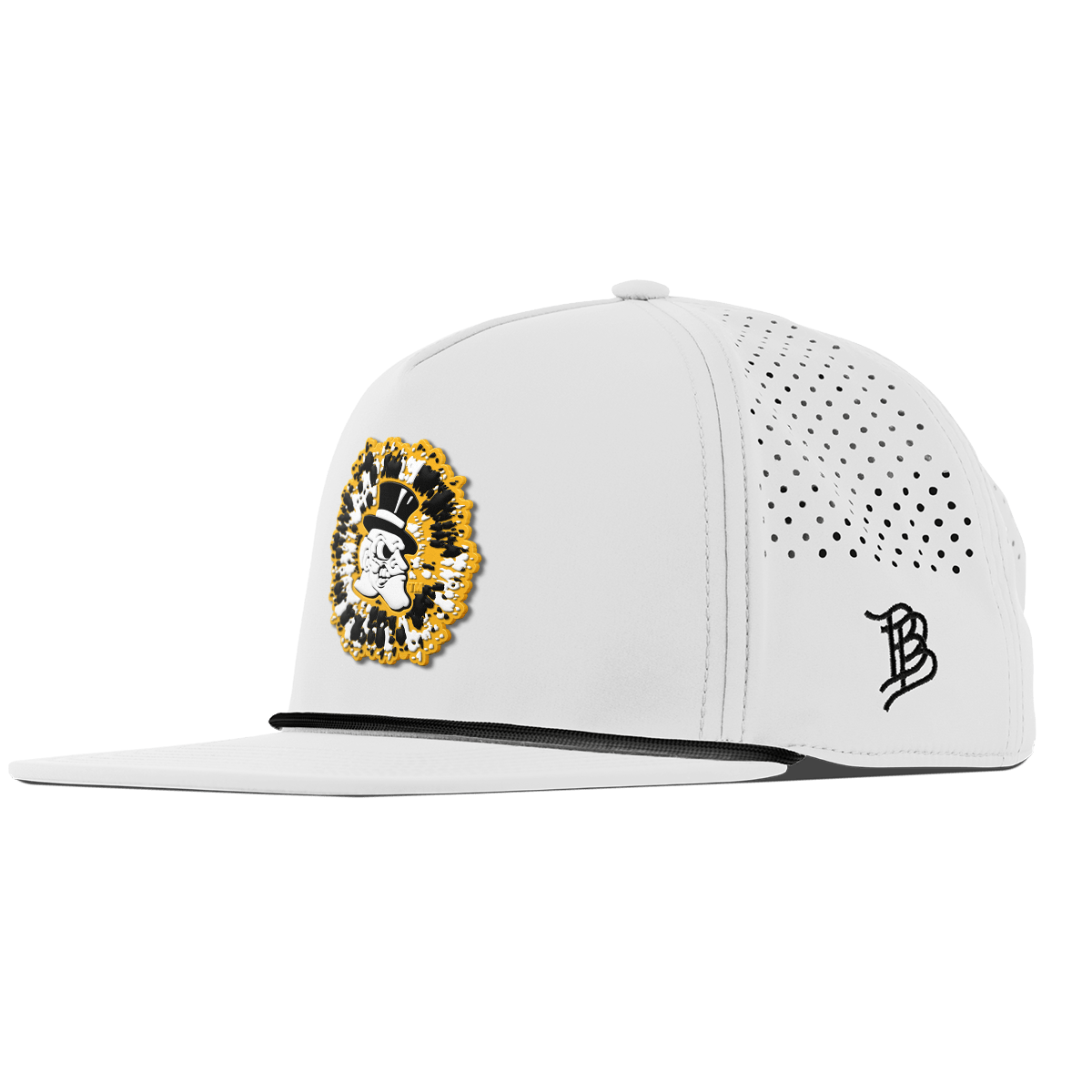 Wake Forest University "Deacons Tie Dye" Flat 5 Panel Rope White