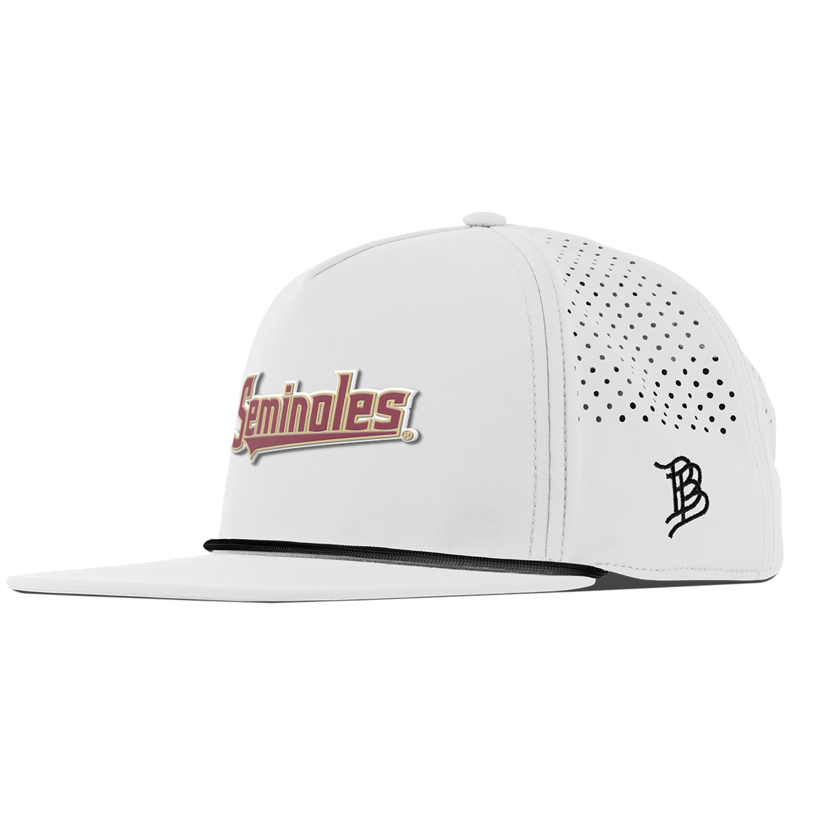 Florida State University "FSU Seminoles Block" Flat 5 Panel Rope White