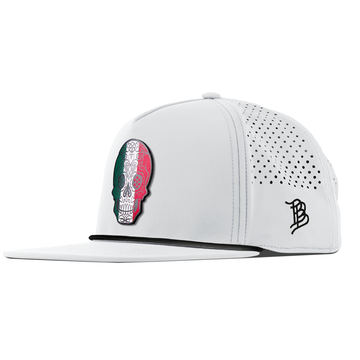 Fiesta Sugar Skull Flat 5 Panel Rope White