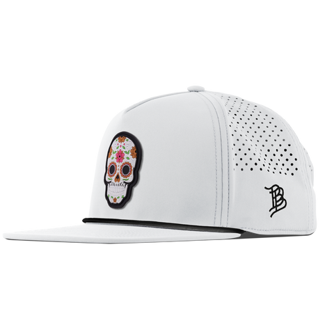 Flower Skull PVC Flat 5 Panel Rope White
