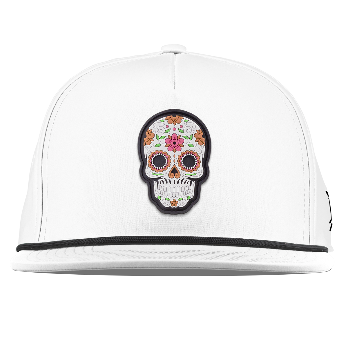 Flower Skull PVC Flat 5 Panel Rope White