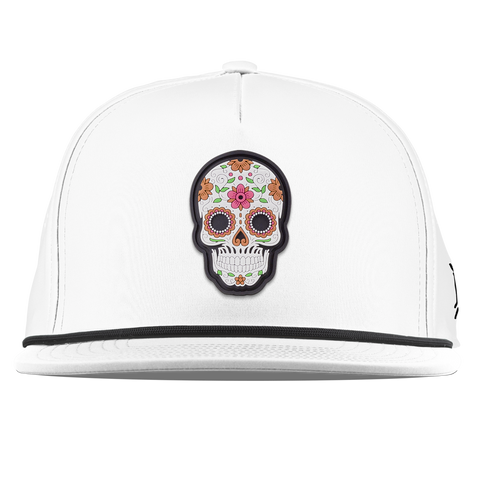 Flower Skull PVC Flat 5 Panel Rope White