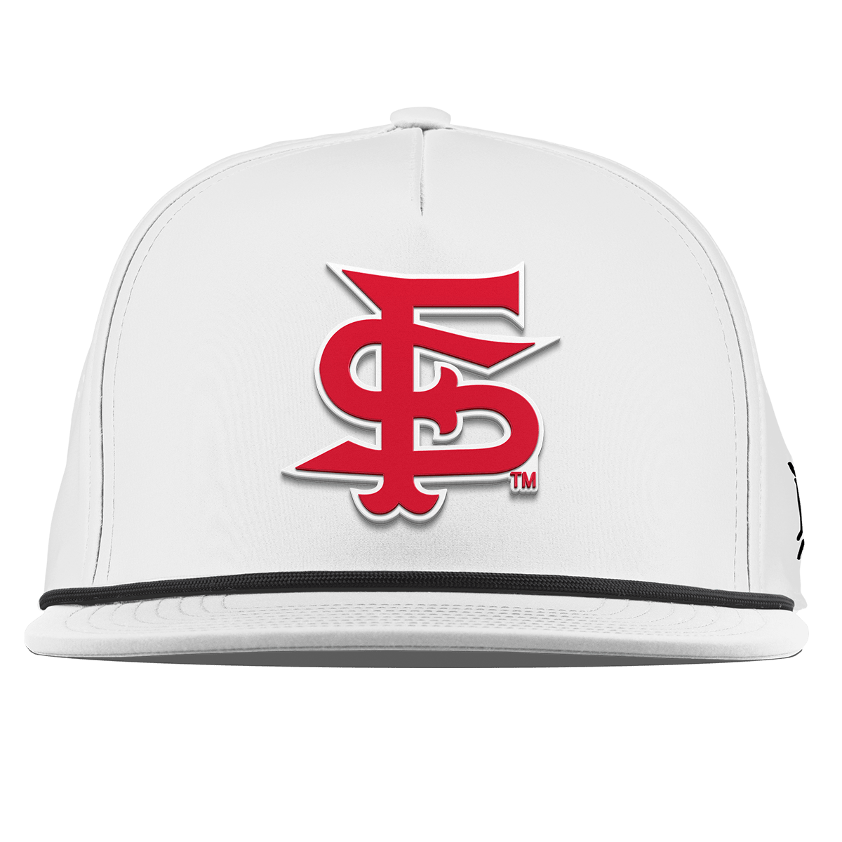 Fresno State University "Fresno State Stacked" Flat 5 Panel Rope White