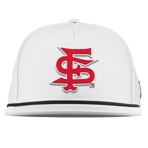 Fresno State University "Fresno State Stacked" Flat 5 Panel Rope White