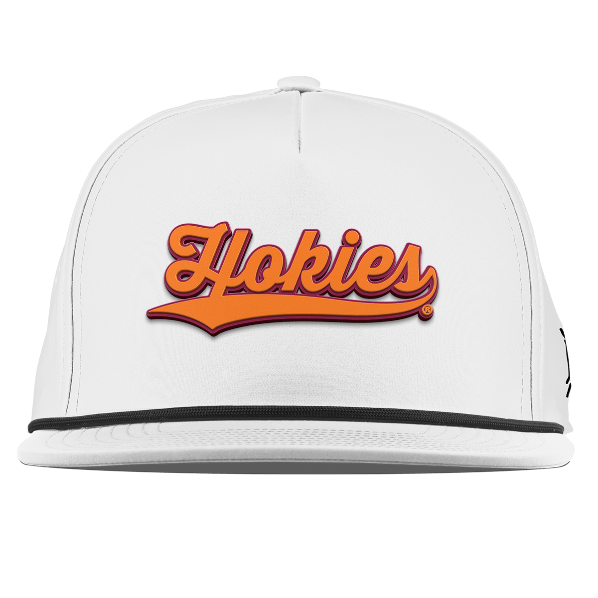 Virginia Tech University "Hokies Script" Flat 5 Panel Rope White
