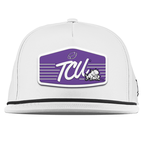 Texas Christian University "Horned Frogs Football" Flat 5 Panel Rope White