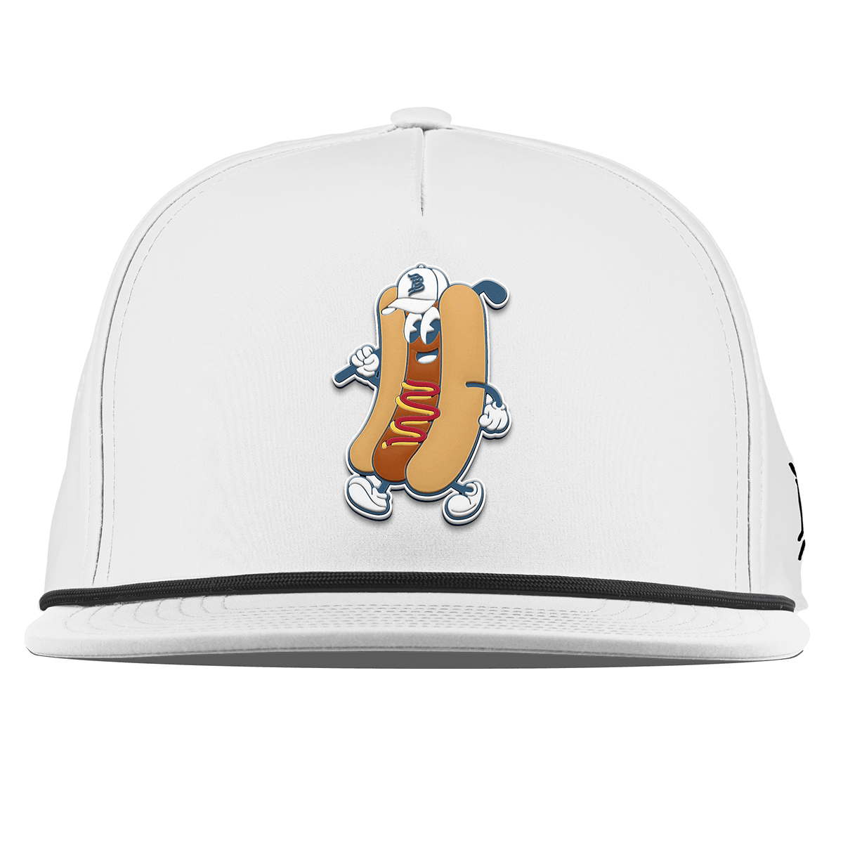 Hot Dog Buddy Flat 5 Panel Rope White