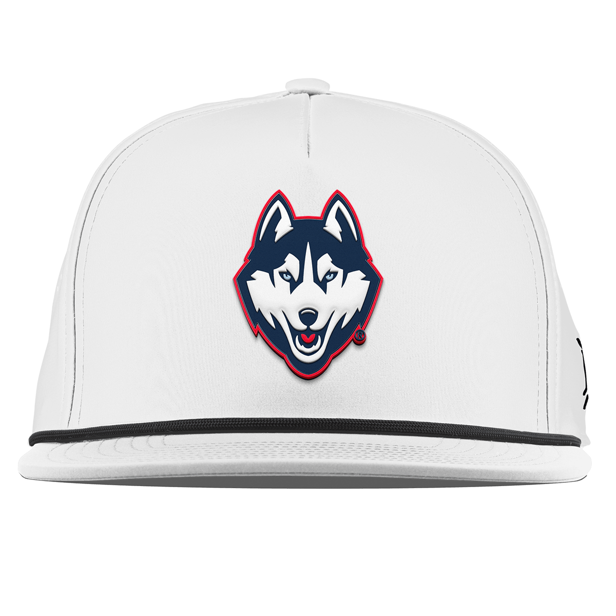 University of Connecticut "Huskies Mascot" Flat 5 Panel Rope White