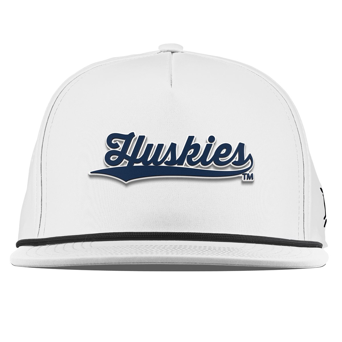 University of Connecticut "Huskies Script" Flat 5 Panel Rope White