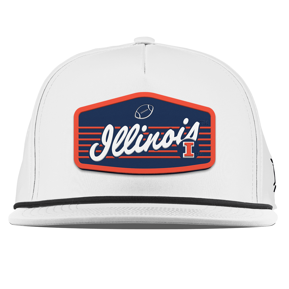 University of Illinois "Illini Football" Flat 5 Panel Rope White