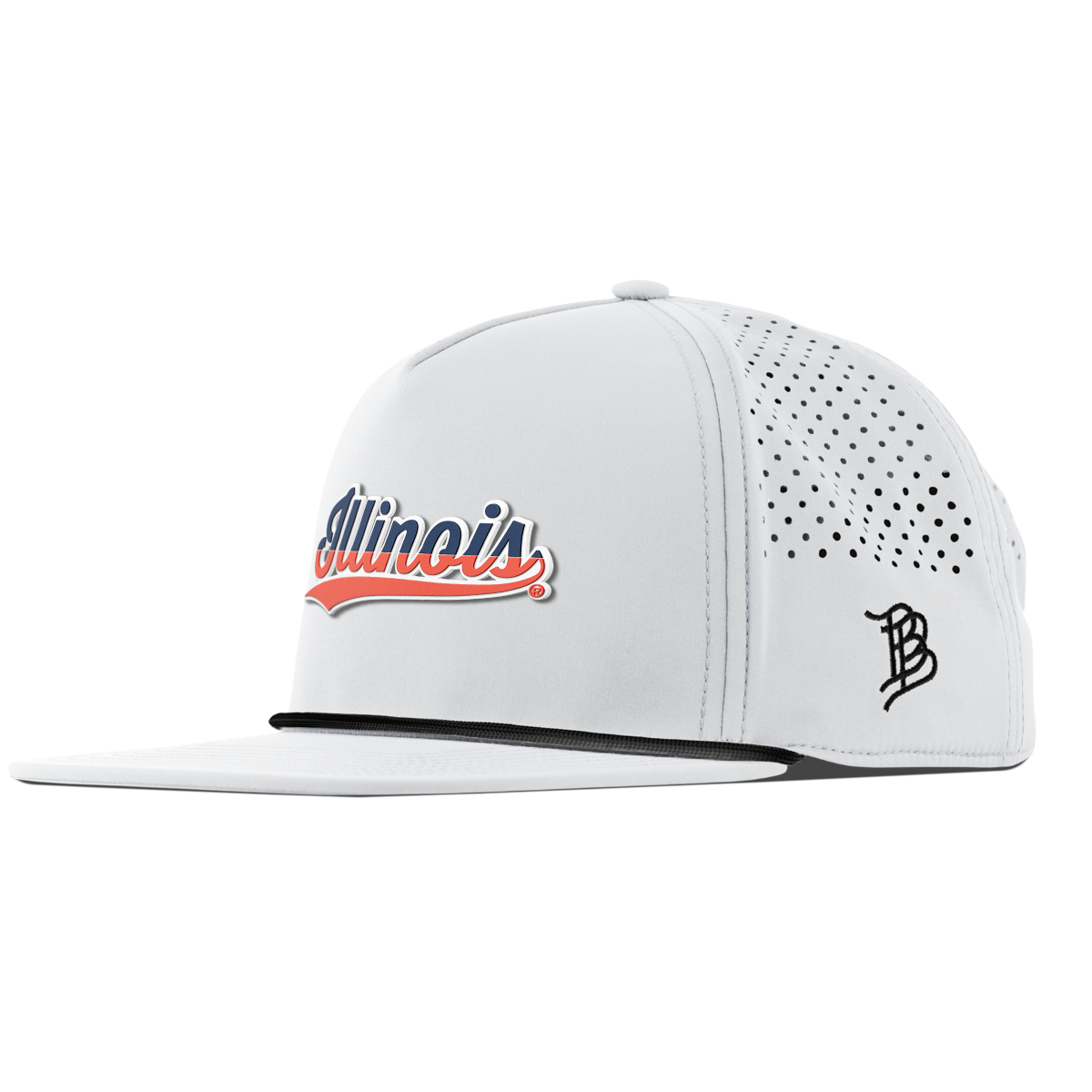 University of Illinois "Illinois Script" Flat 5 Panel Rope White
