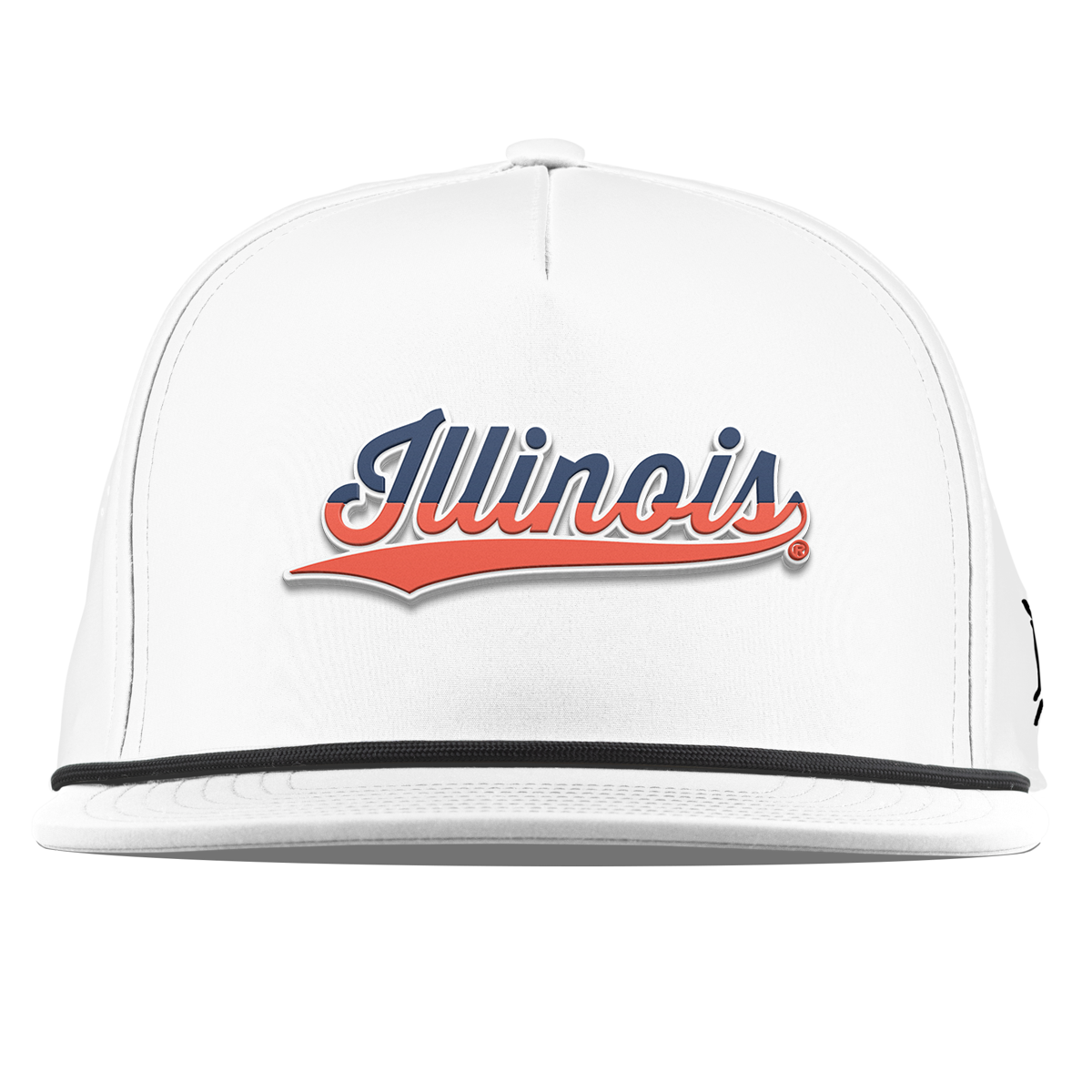University of Illinois "Illinois Script" Flat 5 Panel Rope White