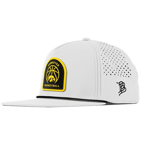 University of Iowa "Iowa Basketball" Flat 5 Panel Rope White