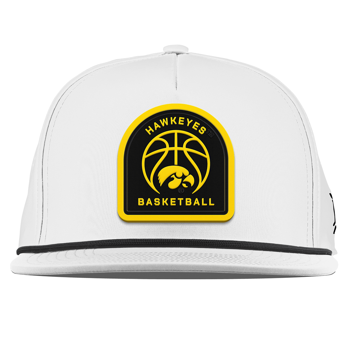University of Iowa "Iowa Basketball" Flat 5 Panel Rope White