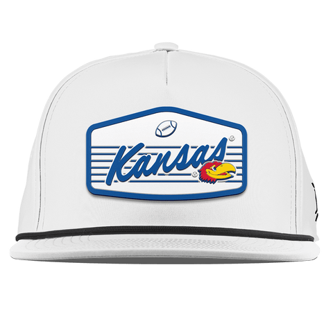 University of Kansas "Jayhawks Football" Flat 5 Panel Rope White