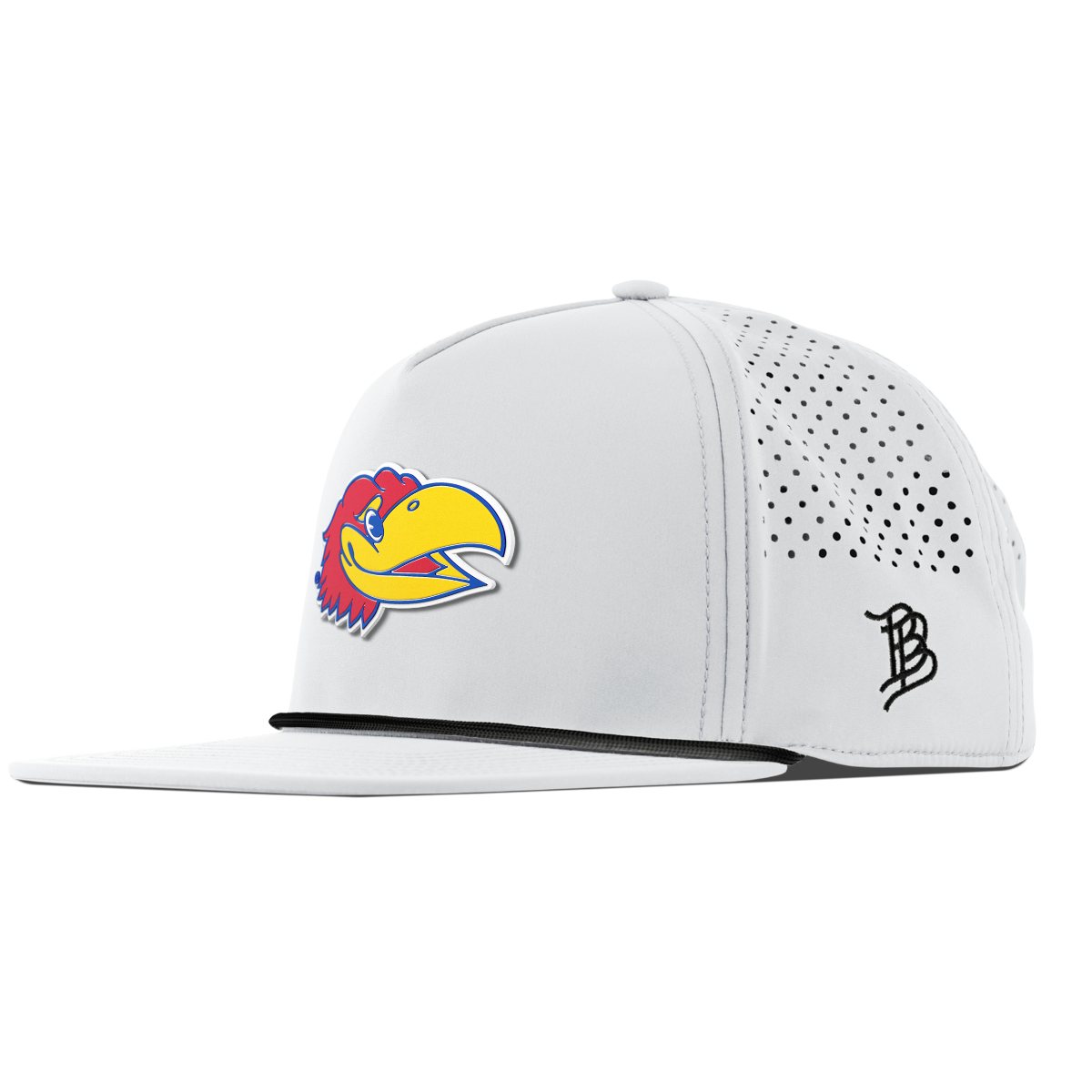 University of Kansas "KU Big Jay" Flat 5 Panel Rope White