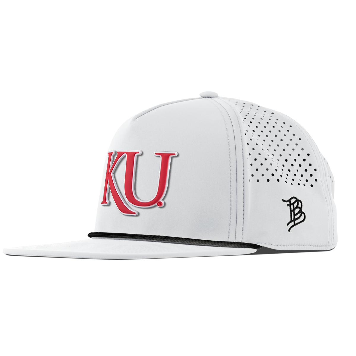University of Kansas "KU Block" Flat 5 Panel Rope White