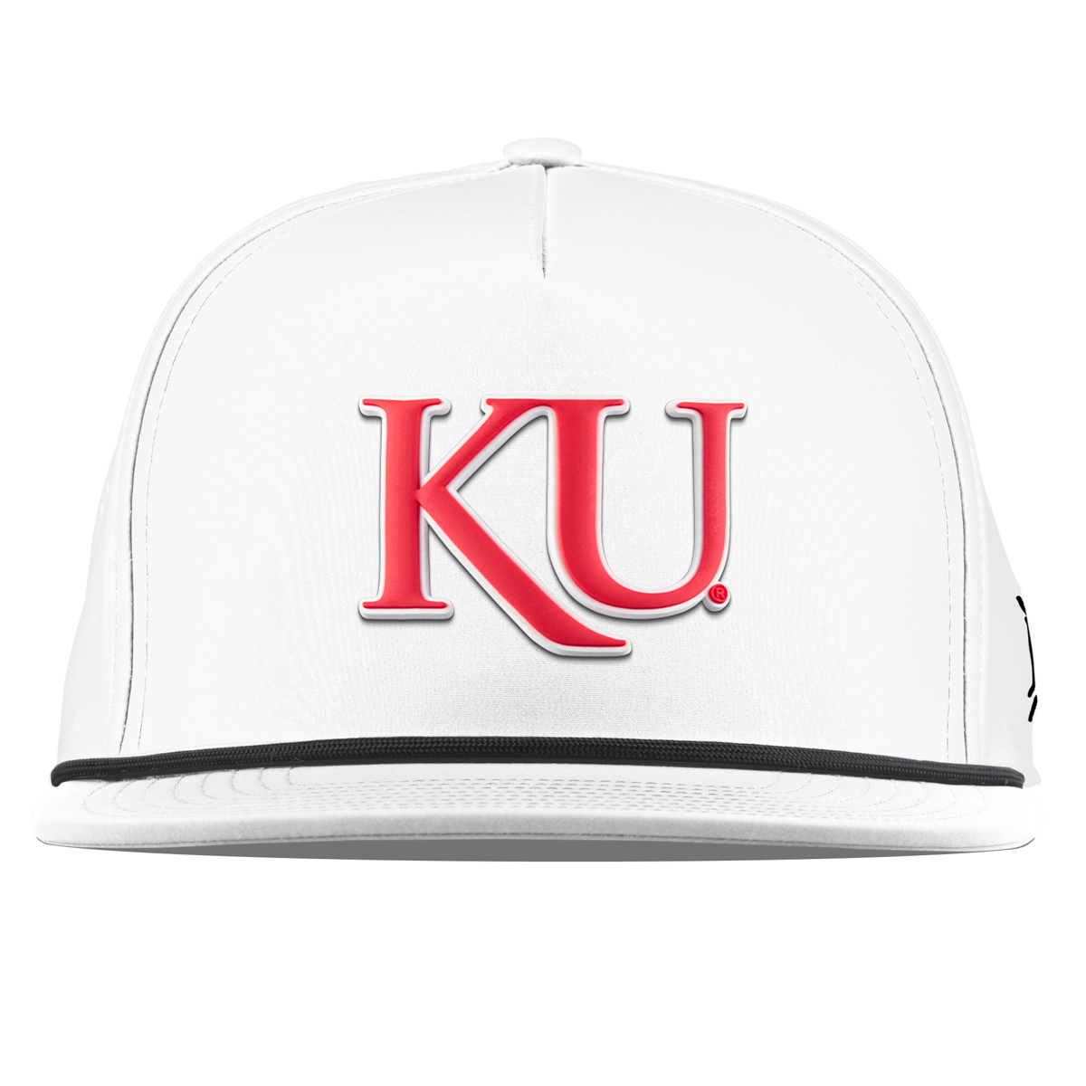 University of Kansas "KU Block" Flat 5 Panel Rope White