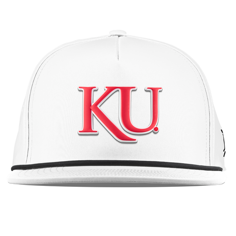 University of Kansas "KU Block" Flat 5 Panel Rope White