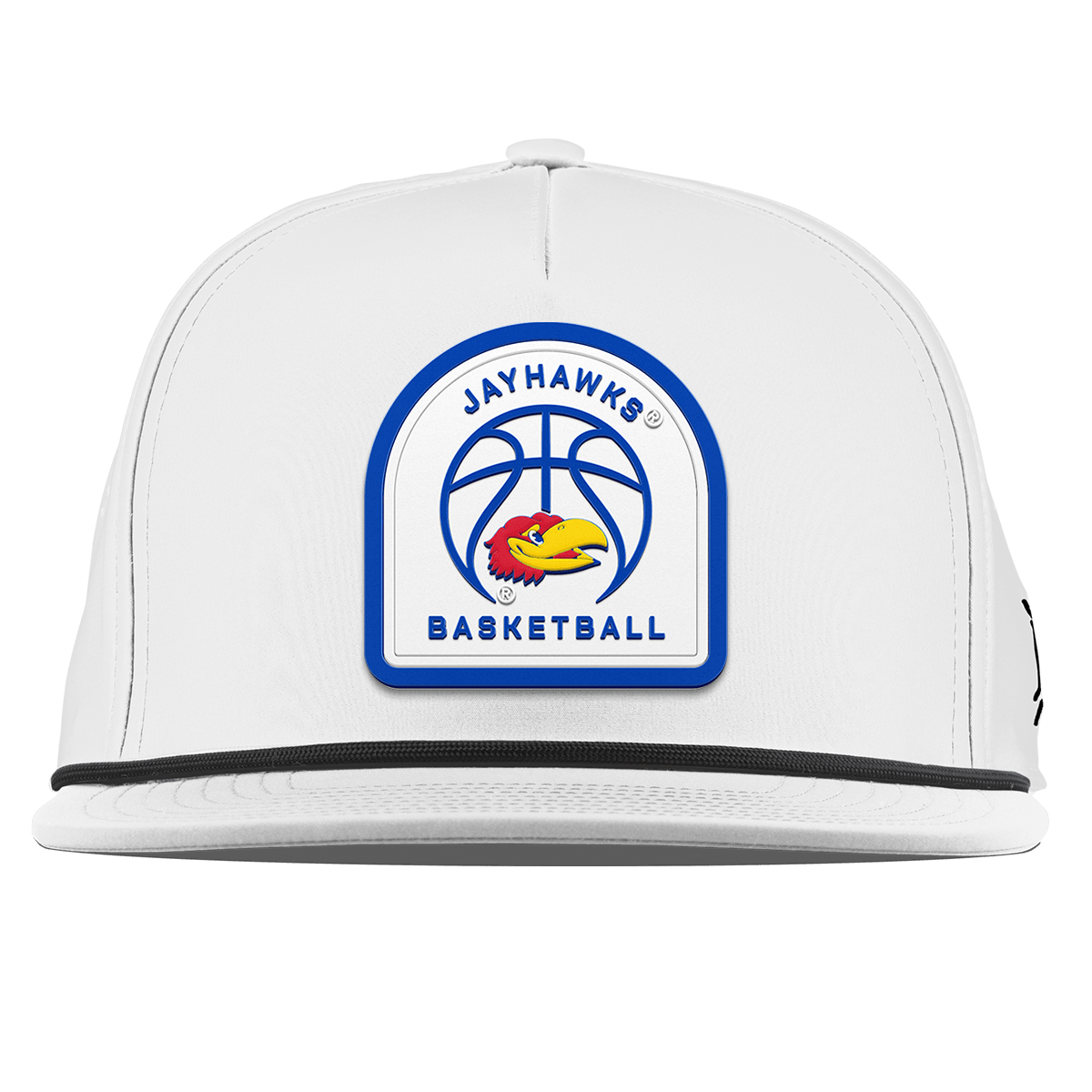 University of Kansas "Kansas Basketball" Flat 5 Panel Rope White