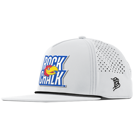 University of Kansas "Kansas Rock Chalk Block" Flat 5 Panel Rope White