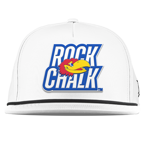 University of Kansas "Kansas Rock Chalk Block" Flat 5 Panel Rope White