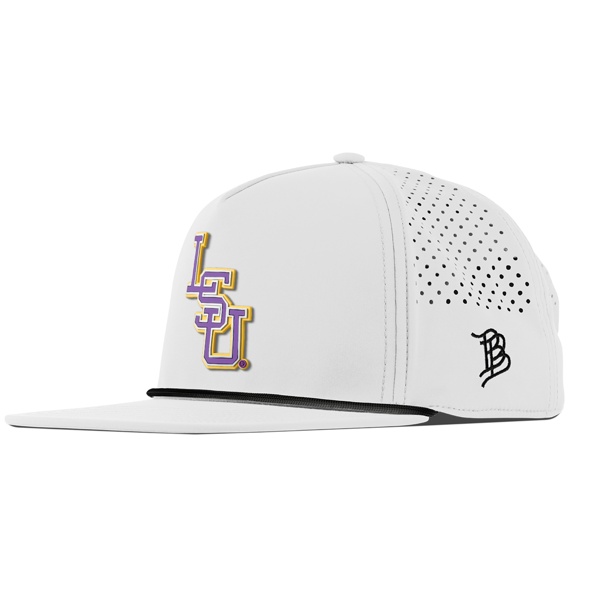 Louisiana State University "LSU Baseball Purple" Flat 5 Panel Rope White
