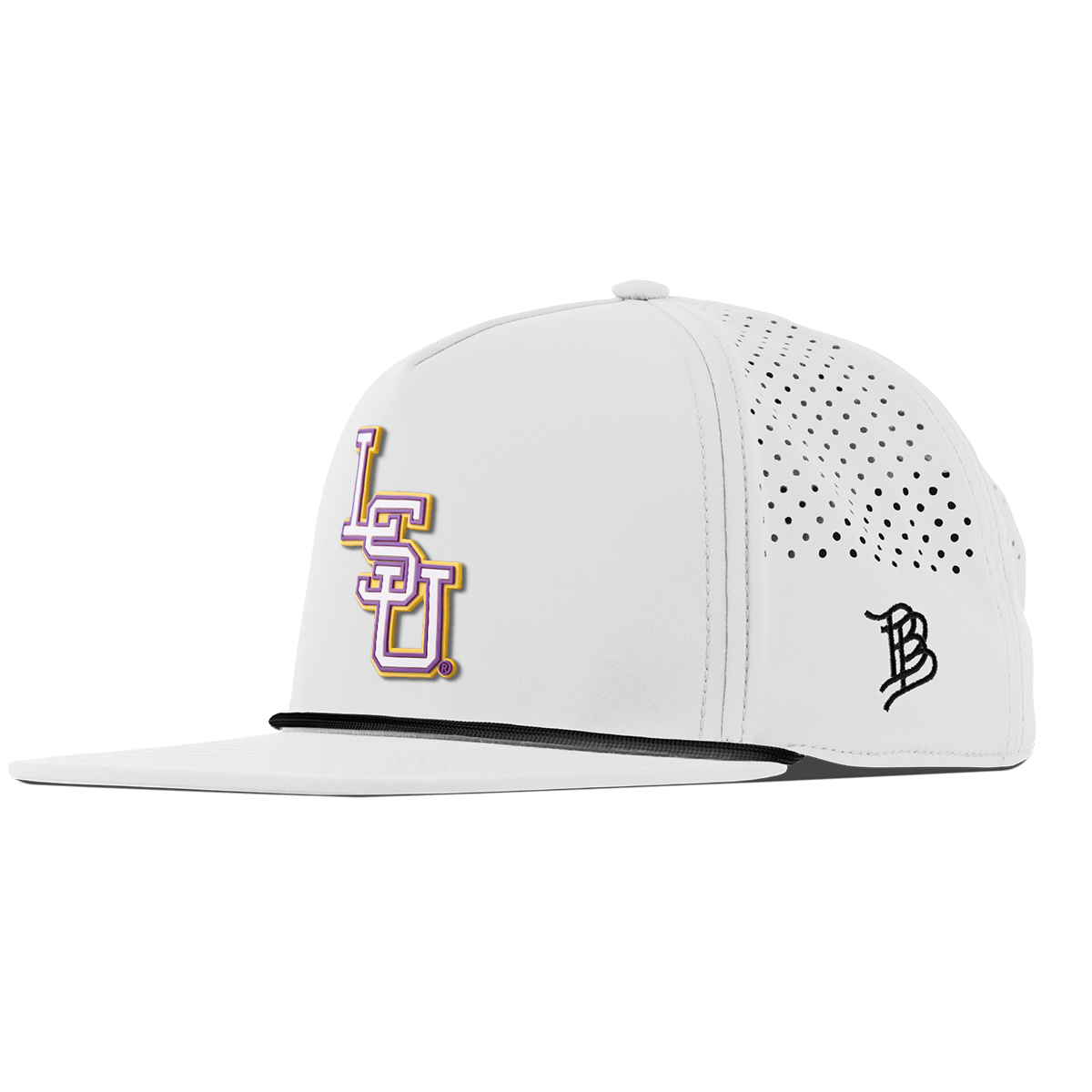 Louisiana State University "LSU Baseball White" Flat 5 Panel Rope White
