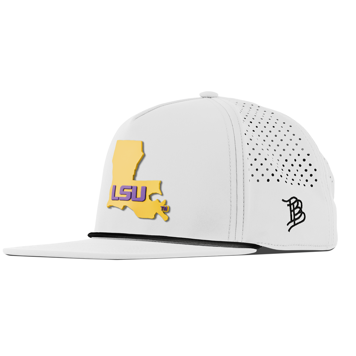 Louisiana State University "LSU Gold State" Flat 5 Panel Rope White