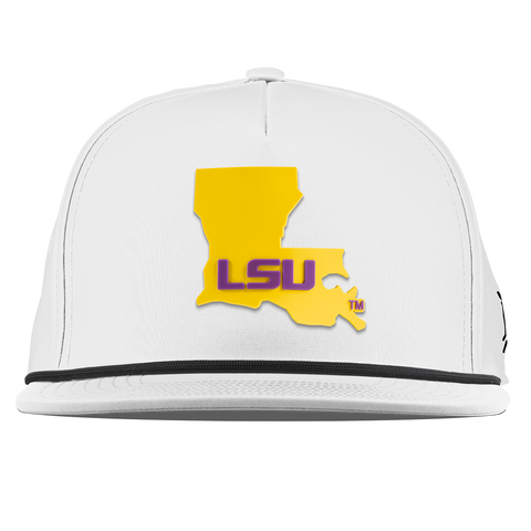Louisiana State University "LSU Gold State" Flat 5 Panel Rope White