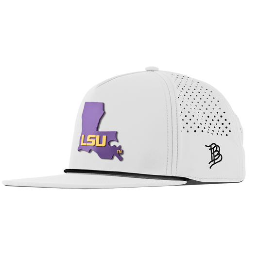 Louisiana State University "LSU Purple State" Flat 5 Panel Rope White
