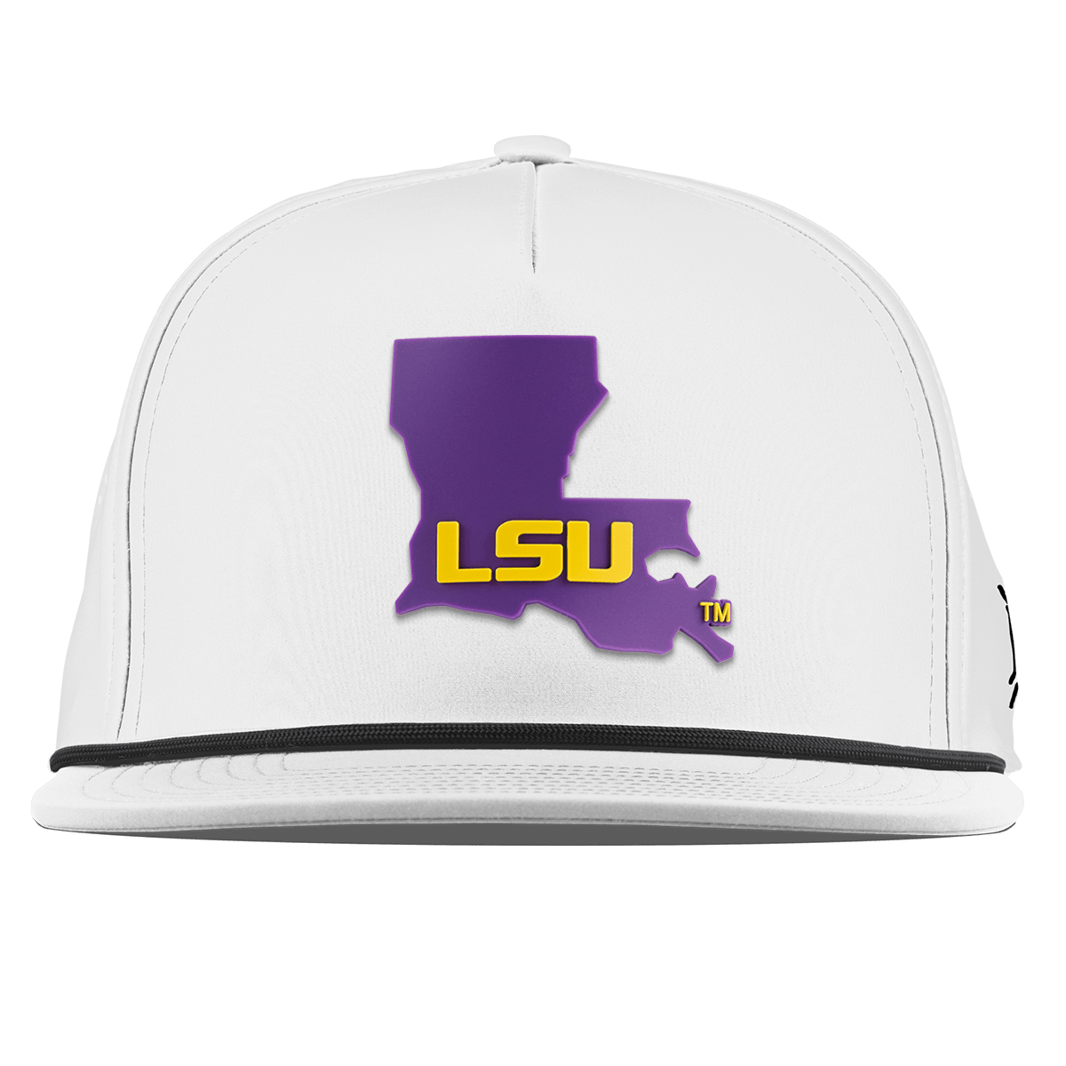 Louisiana State University "LSU Purple State" Flat 5 Panel Rope White