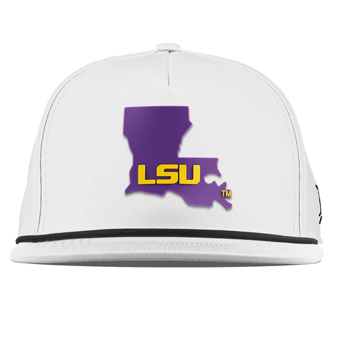 Louisiana State University "LSU Purple State" Flat 5 Panel Rope White