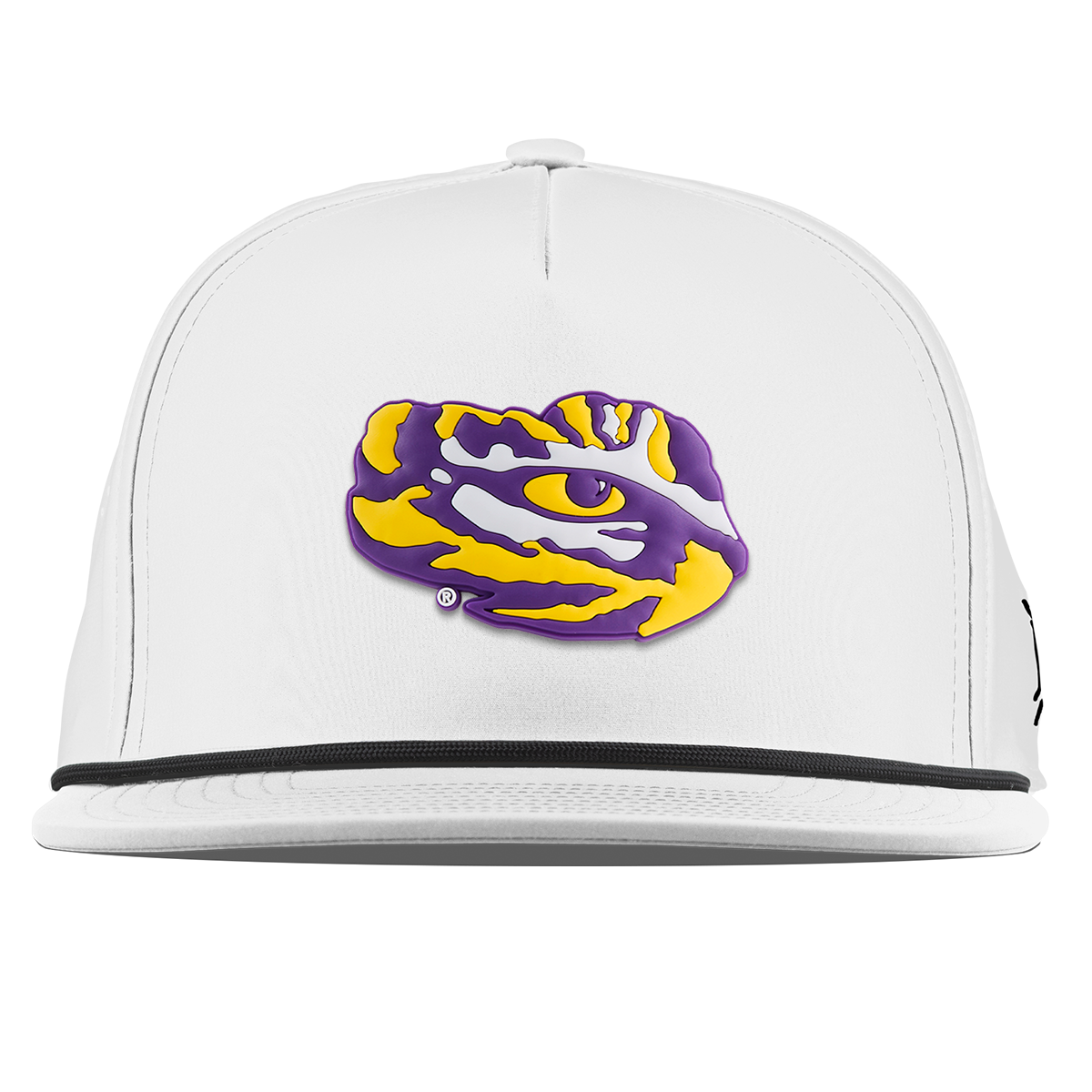 Louisiana State University "LSU Tiger Team Logo" Flat 5 Panel Rope White