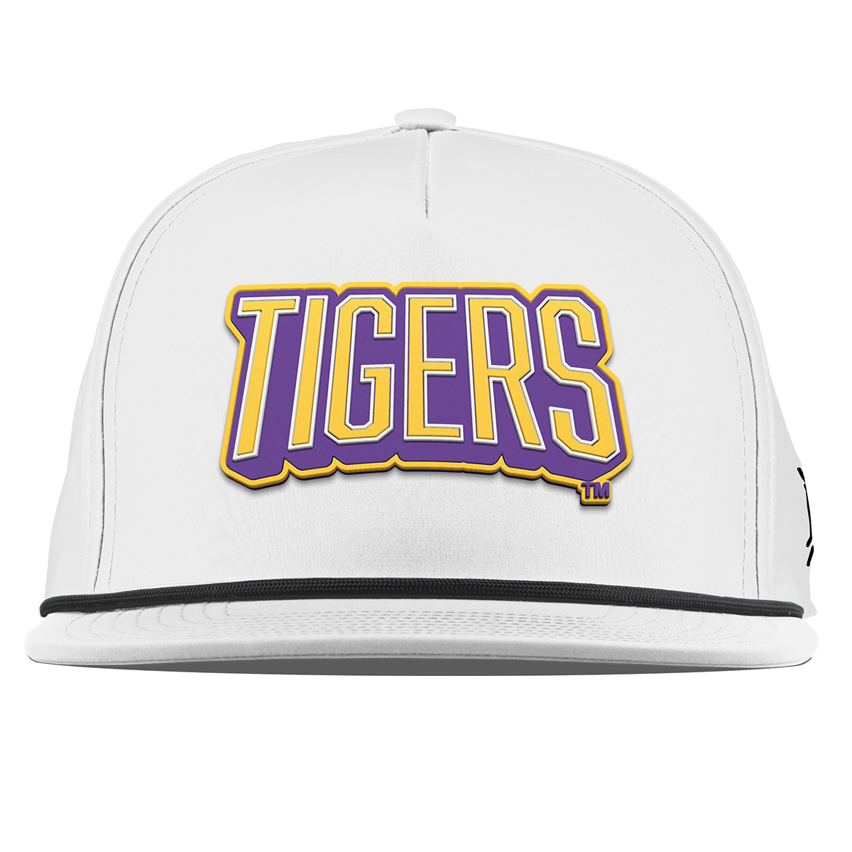 Louisiana State University "LSU Tigers Block" Flat 5 Panel Rope White