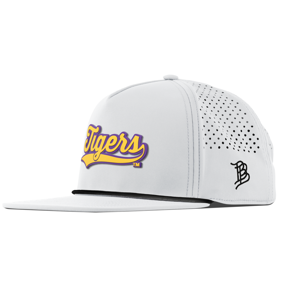 Louisiana State University "LSU Tigers Script" Flat 5 Panel Rope White