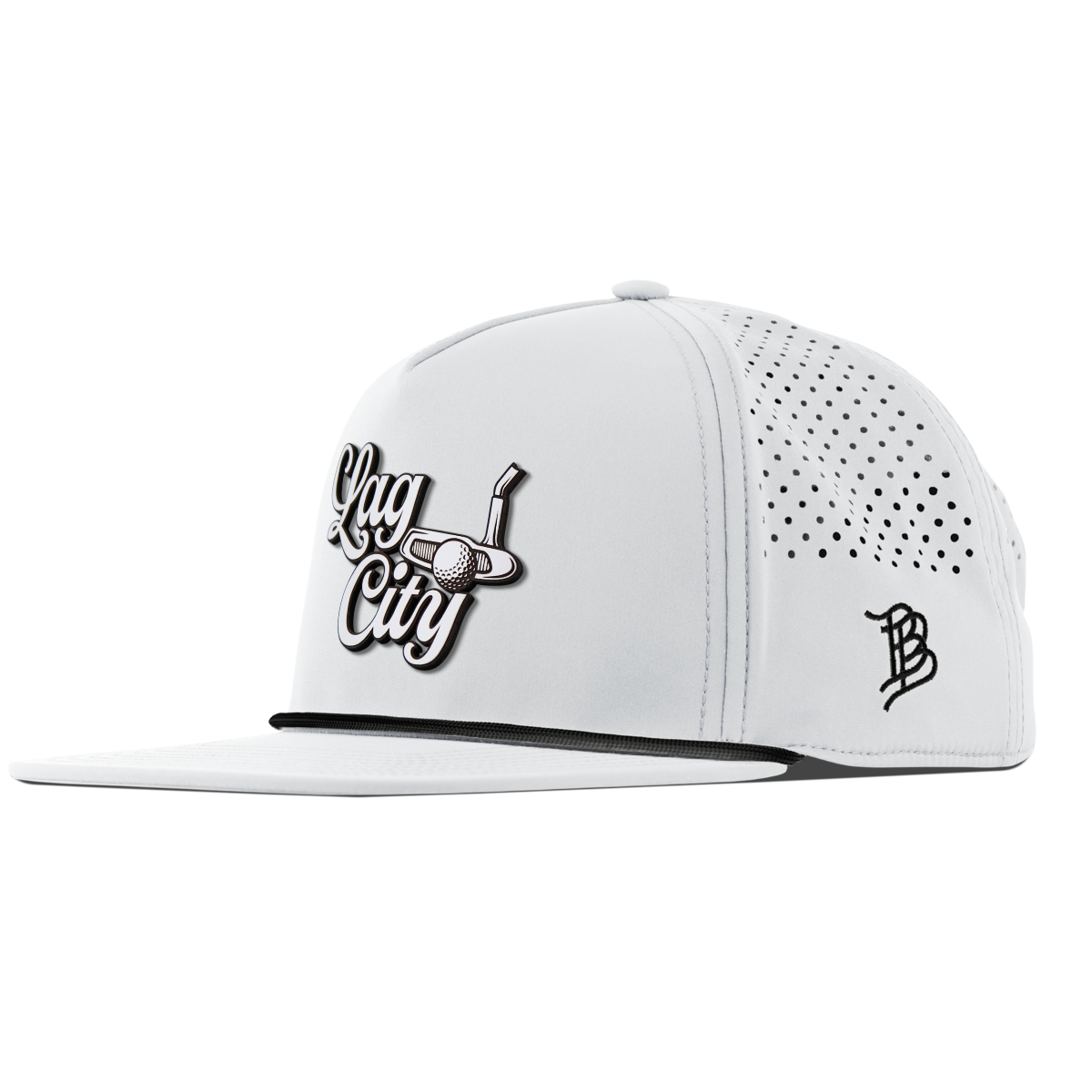 Lag City Script Flat 5 Panel Rope White
