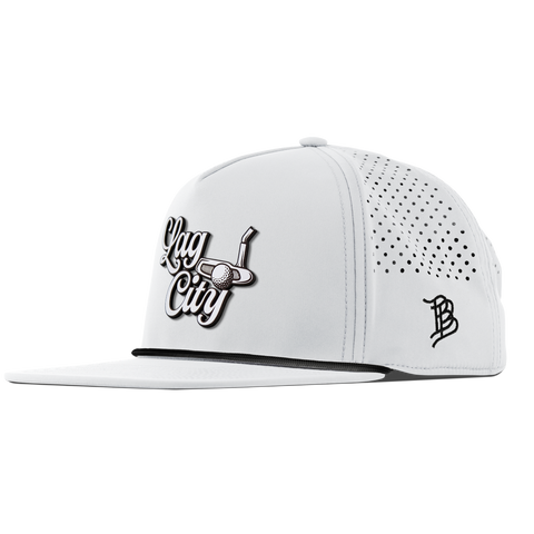 Lag City Script Flat 5 Panel Rope White