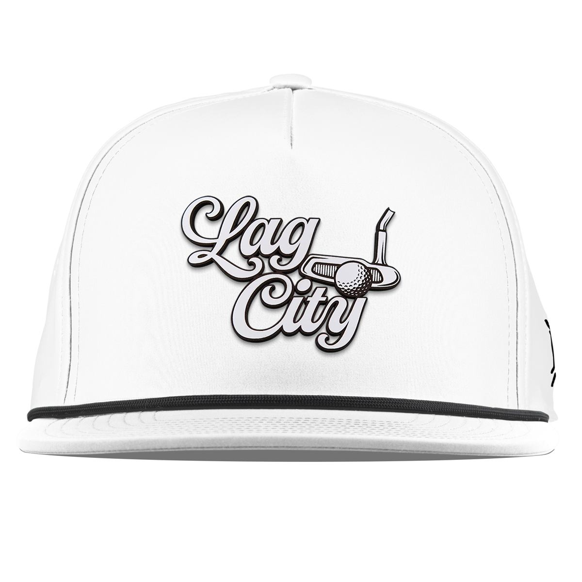 Lag City Script Flat 5 Panel Rope White