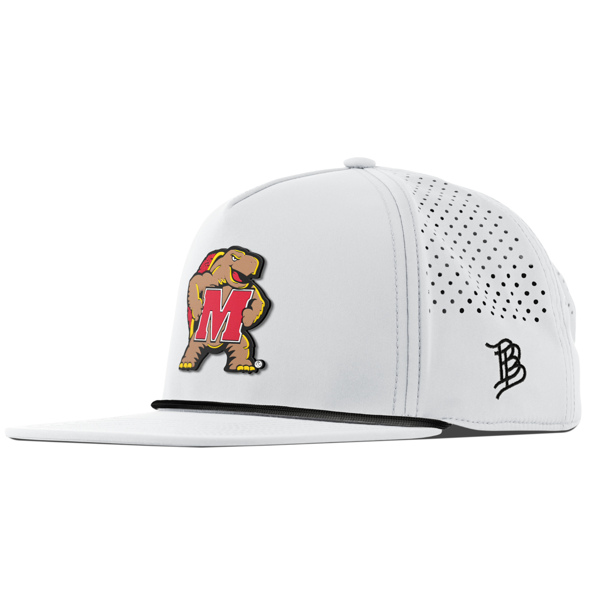 University of Maryland "Maryland Terrapin Team Logo" Flat 5 Panel Rope White