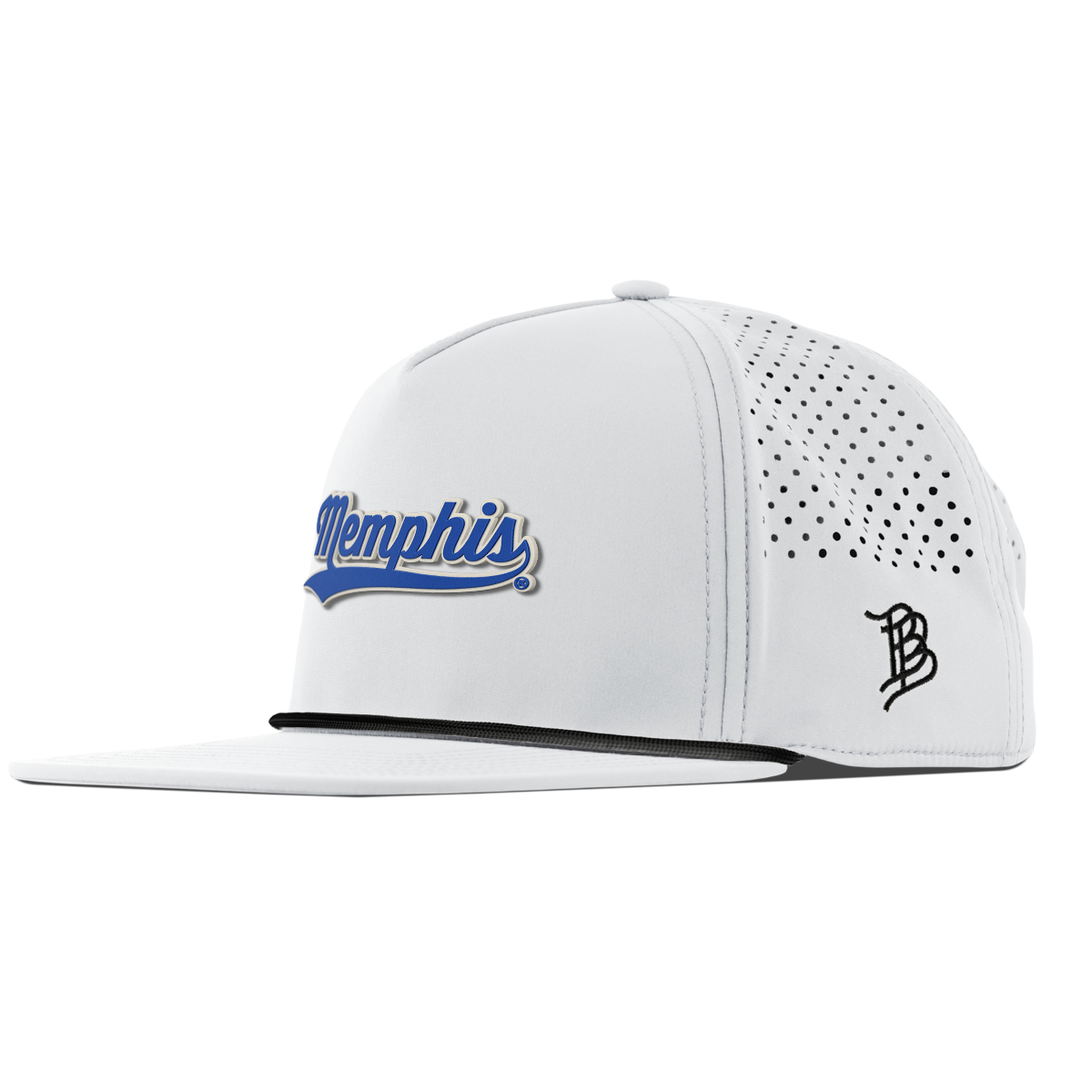 University of Memphis "Memphis Script" Flat 5 Panel Rope White