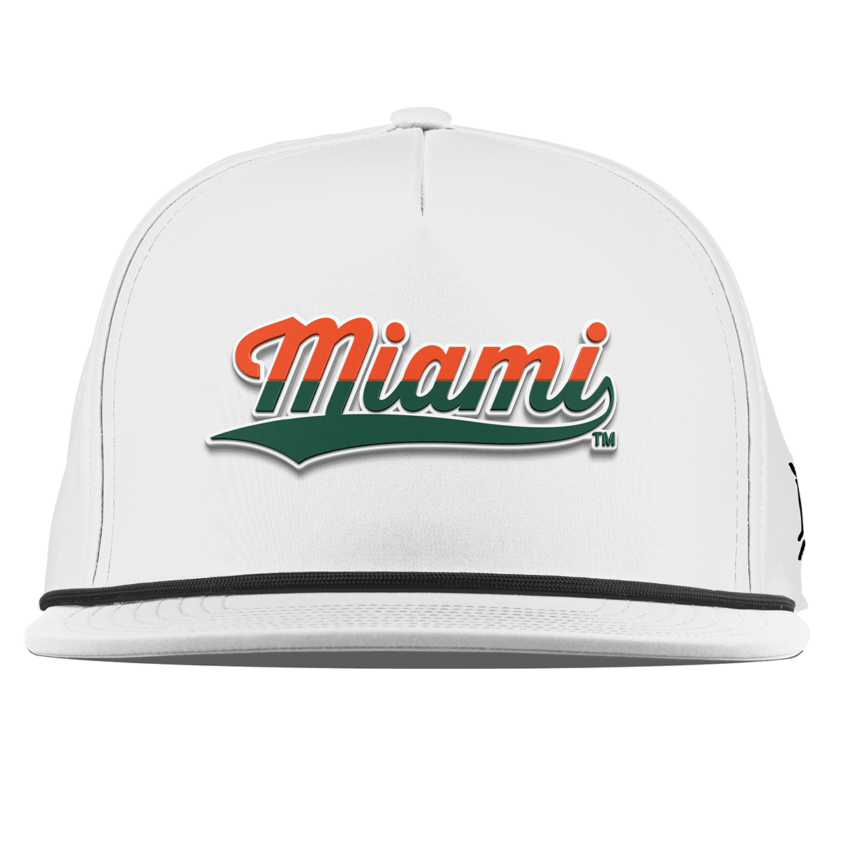 University of Miami "Miami Script" Flat 5 Panel Rope White