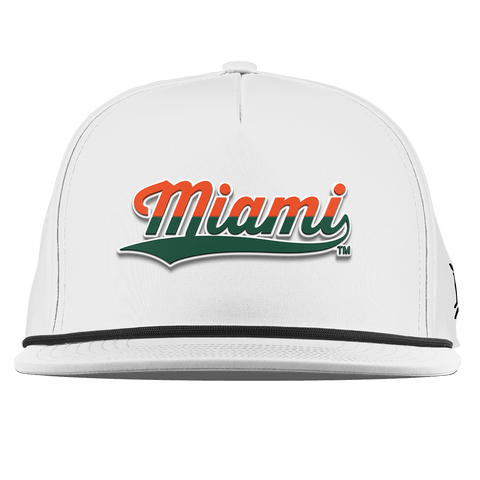 University of Miami "Miami Script" Flat 5 Panel Rope White